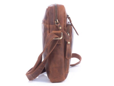 Skórzana torba męska na ramię brązowa vintage DARGELIS - obrazek 6