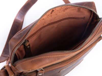 Skórzana torba męska na ramię brązowa vintage DARGELIS - obrazek 7