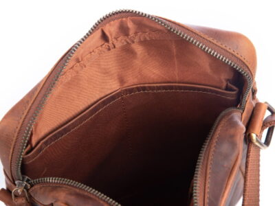 Skórzana torba męska na ramię brązowa vintage DARGELIS - obrazek 8
