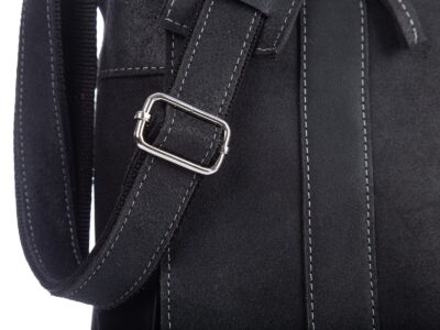 Męska torba skórzana z klapą - dla studenta i do pracy czarna SERGEJ - obrazek 2