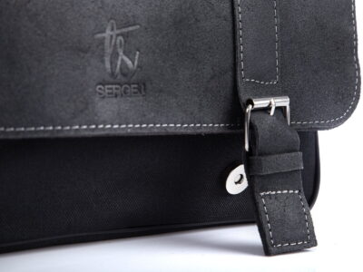 Męska torba skórzana z klapą - dla studenta i do pracy czarna SERGEJ - obrazek 3