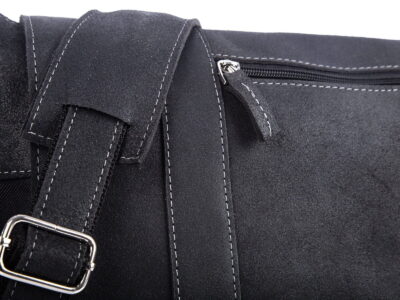 Męska torba skórzana z klapą - dla studenta i do pracy czarna SERGEJ - obrazek 4