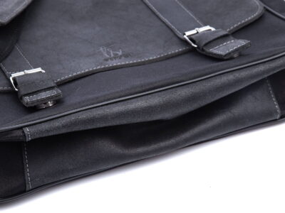 Męska torba skórzana z klapą - dla studenta i do pracy czarna SERGEJ - obrazek 12