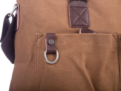 Płócienna torba brązowa z miejscem na laptopa 15,6" SERGEJ - obrazek 10