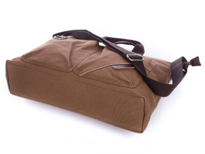 Płócienna torba brązowa z miejscem na laptopa 15,6" SERGEJ - obrazek 5