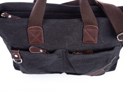 Płócienna torba szara z miejscem na laptopa 15,6" SERGEJ - obrazek 3