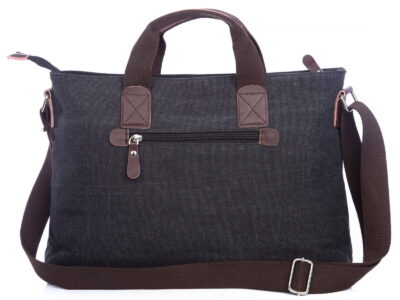 Płócienna torba szara z miejscem na laptopa 15,6" SERGEJ - obrazek 2