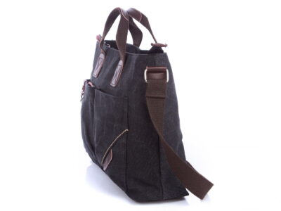 Płócienna torba szara z miejscem na laptopa 15,6" SERGEJ - obrazek 5