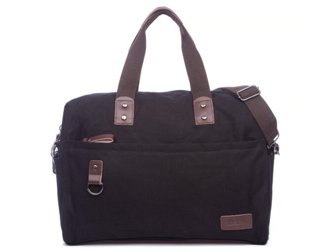 Duża czarna torba płócienna do pracy damska/męska na laptopa 17,3 cala