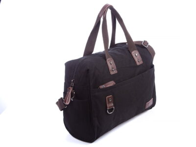 Bardzo duża płócienna torba na ramię czarna SERGEJ - obrazek 3