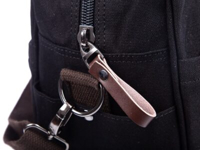 Bardzo duża płócienna torba na ramię czarna SERGEJ - obrazek 7