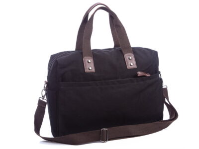 Bardzo duża płócienna torba na ramię czarna SERGEJ - obrazek 2