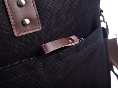 Bardzo duża płócienna torba na ramię czarna SERGEJ - obrazek 8