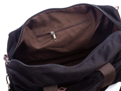 Bardzo duża płócienna torba na ramię czarna SERGEJ - obrazek 10