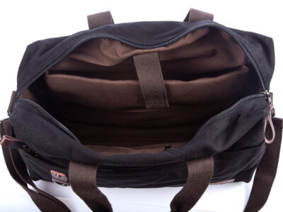 Bardzo duża płócienna torba na ramię czarna SERGEJ - obrazek 11