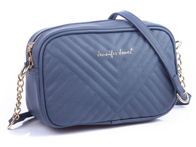 Niebieska channelka damska na ramię pikowana Jennifer Jones