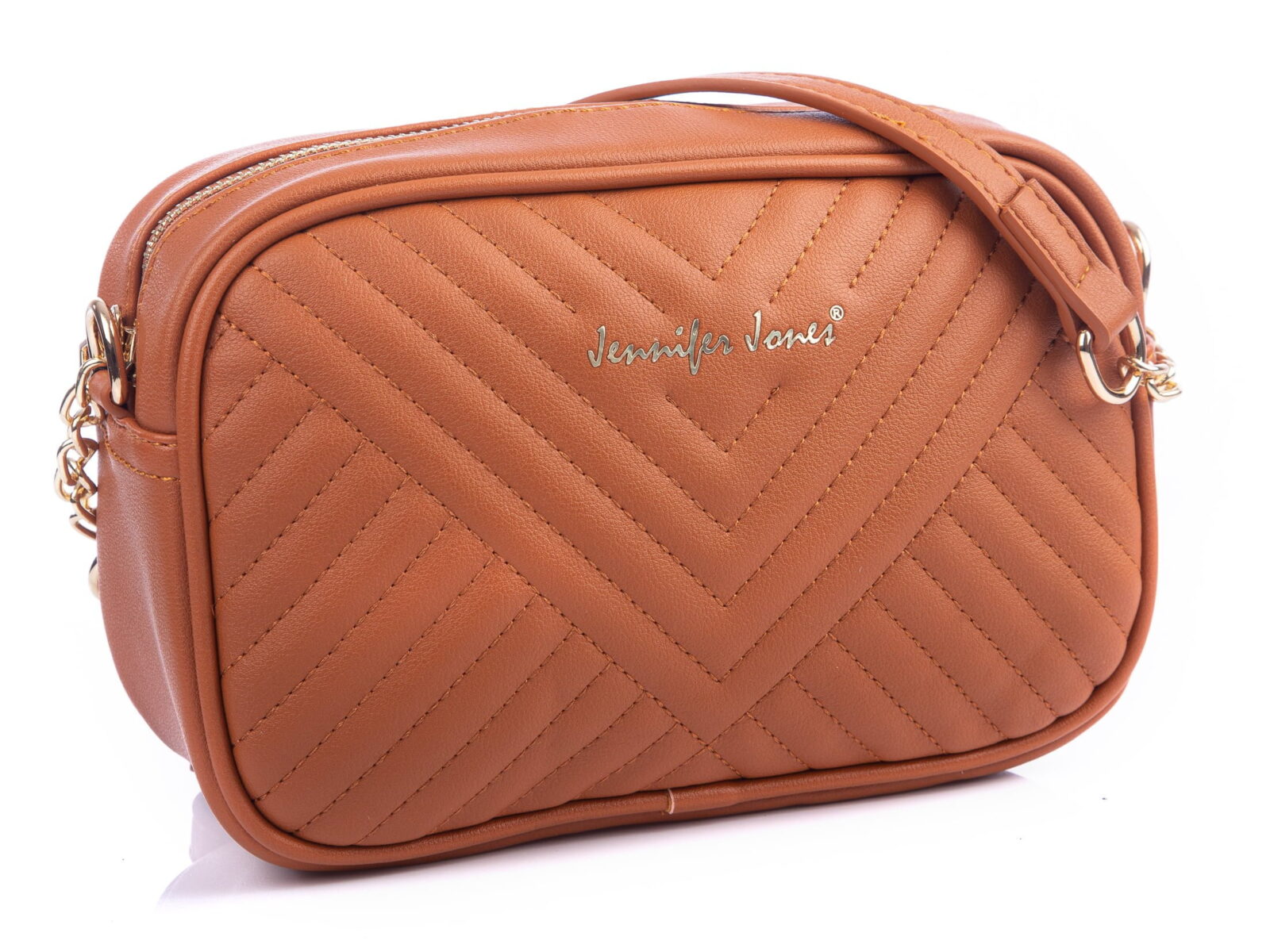 Musztardowa channelka damska na ramię Jennifer Jones pikowana