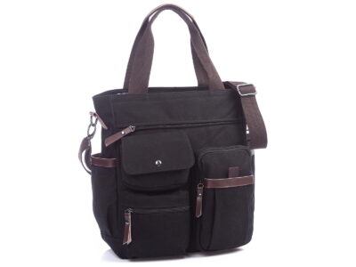 Elegancka pionowa torba do pracy na laptopa płócienna SERGEJ