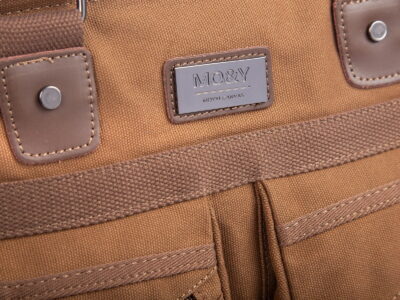 Elegancka płócienna torba do pracy A4 na laptopa brązowa SERGEJ MO&Y - obrazek 7