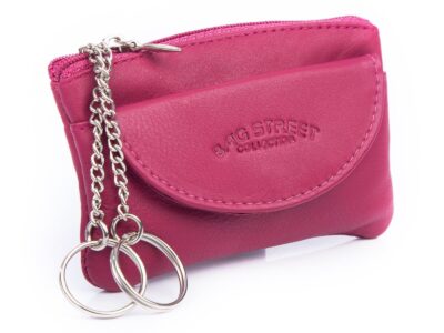 Skórzany pokrowiec na klucze różowy Bag Street - obrazek 2