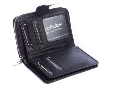 Czarny portfel damski lakierowany średni Jennifer Jones - obrazek 6