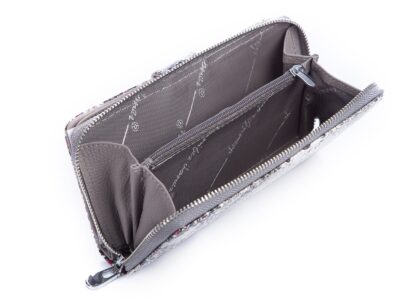 Srebrny lakierowany portfel z kolorowymi kropeczkami Jennifer Jones - obrazek 7