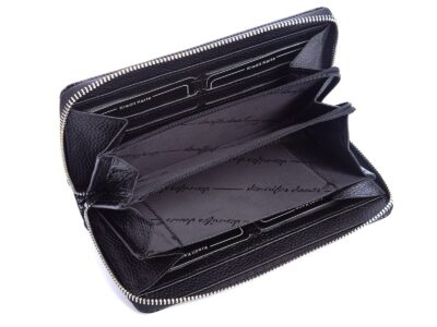 Czarny lakierowany portfel kopertowy damski Jennifer Jones - obrazek 4