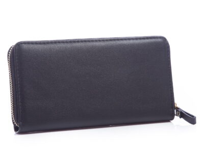 Gładki kopertowy portfel damski czarny Jennifer Jones - obrazek 2