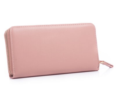 Gładki kopertowy portfel damski różowy Jennifer Jones - obrazek 2