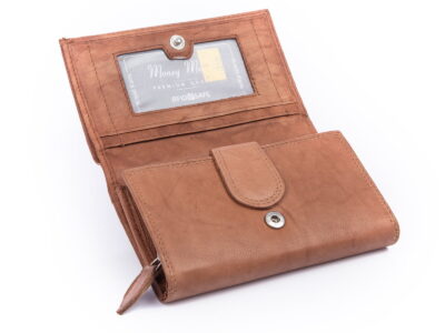 Money Maker Duży portfel damski skórzany beżowy RFID - obrazek 3