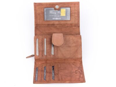 Money Maker Duży portfel damski skórzany beżowy RFID - obrazek 4