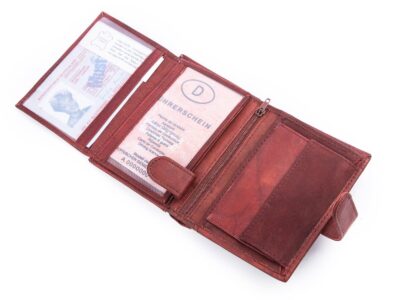 Pionowy portfel męski skórzany ciemnobrązowy zapinany na zatrzask WILD - obrazek 5