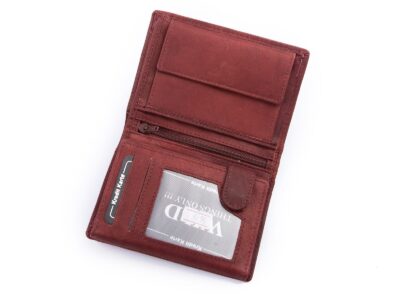 Pionowy portfel męski skórzany ciemnobrązowy trifold WILD - obrazek 4