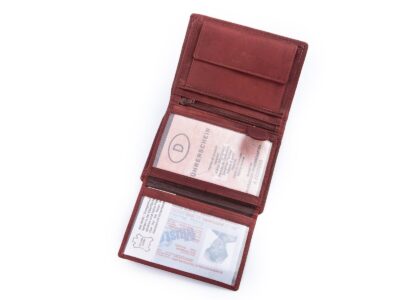 Pionowy portfel męski skórzany ciemnobrązowy trifold WILD - obrazek 5