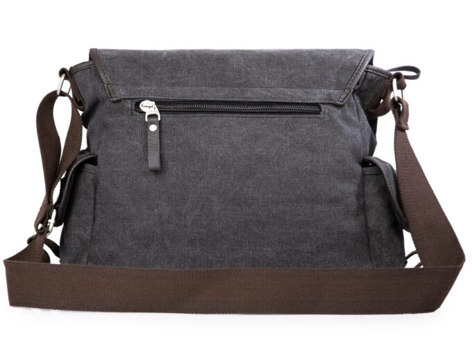 Modna torba męska na studia szara w stylu vintage