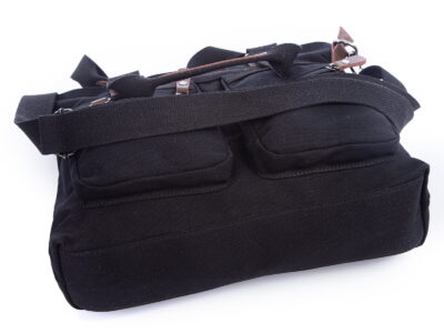 Elegancka płócienna torba do pracy A4 na laptopa czarna SERGEJ MO&Y - obrazek 8