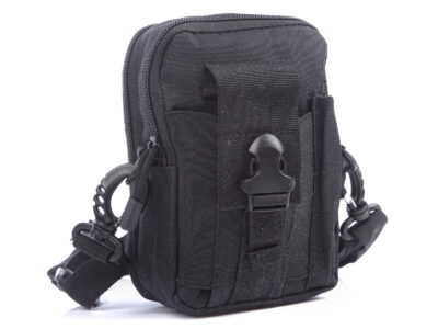 Czarna saszetka materiałowa do paska od spodni wojskowa