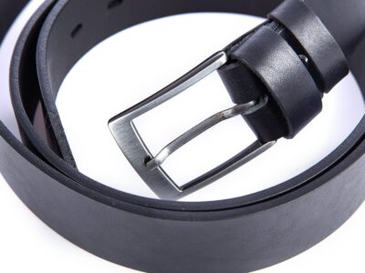 Bardzo długi pasek męski do spodni z grubej skóry naturalnej XXL czarny SERGEJ - obrazek 9