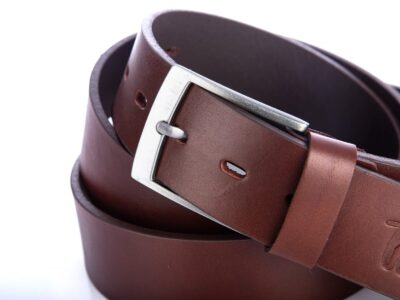 Bardzo długi pasek męski do spodni z grubej skóry naturalnej XXL brązowy SERGEJ - obrazek 3