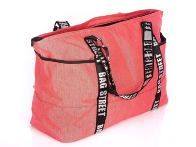 Torba bagaż podręczny do samolotu 55 x 35 x 22 cm różowa Bag Street - obrazek 3