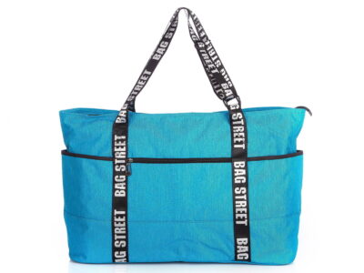 Torba bagaż podręczny do samolotu 55 x 35 x 22 cm turkusowa Bag Street - obrazek 4