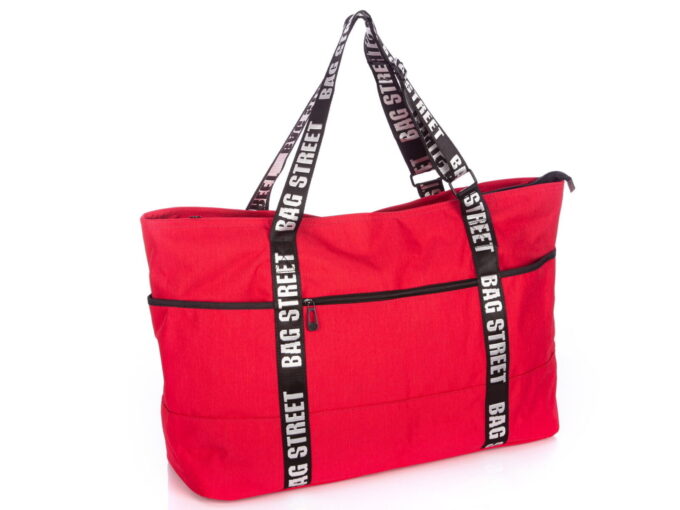 Czerwona trba podróżna do samolotu materiałowa mocna wodoodporna