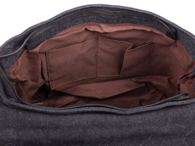 Torba męska na ramię A4 średnia z canvasu SERGEJ New York - obrazek 10