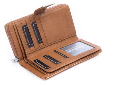 Portfel damski skórzany złoty RFID Jennifer Jones - obrazek 6