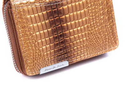 Mały portfel damski lakierowany złoty Jennifer Jones - obrazek 3