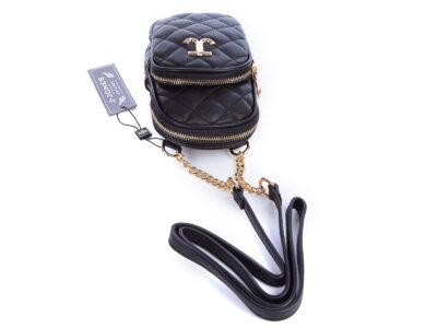 Mini torebka damska pionowa pikowana czarna Jennifer Jones - obrazek 4