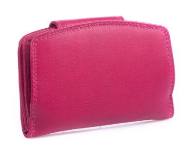 Średni skórzany portfel damski RFID różowy Money Maker - obrazek 2
