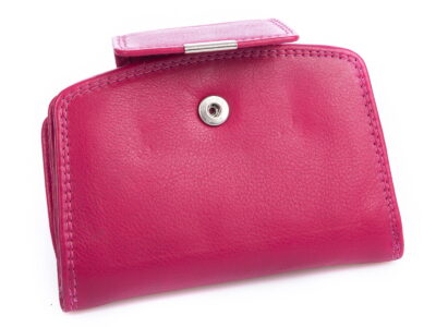 Średni skórzany portfel damski RFID różowy Money Maker - obrazek 3