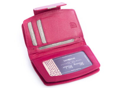 Średni skórzany portfel damski RFID różowy Money Maker - obrazek 4