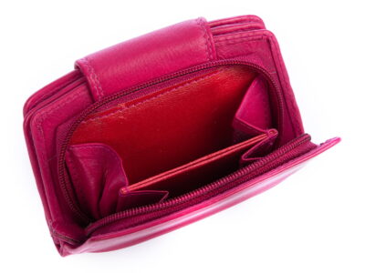 Średni skórzany portfel damski RFID różowy Money Maker - obrazek 6